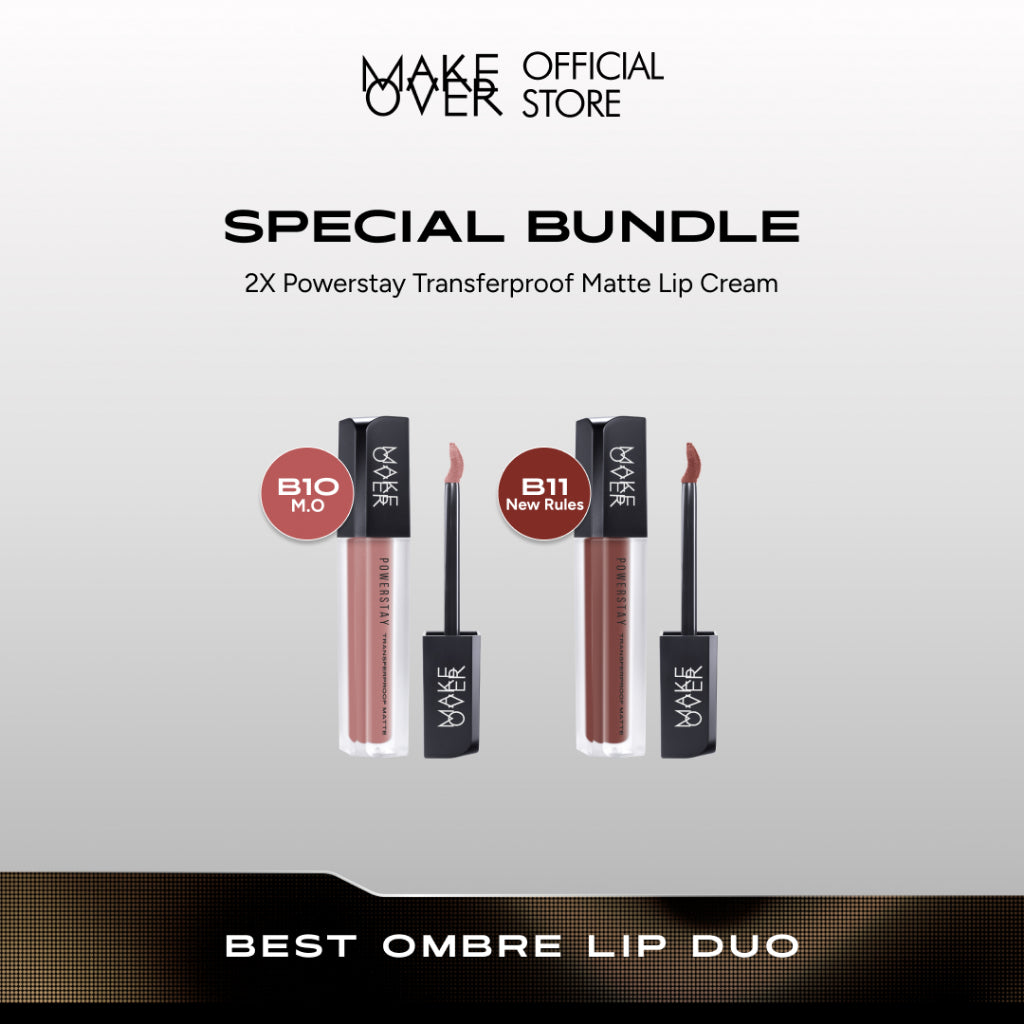 [SPECIAL 11.11] MAKE OVER Glam Lip Statement | Matte Bundle - Transferproof Matte Lip Cream Bundle + Color Stick Matte Crayon - Paket Lipcream Ombre Lips Bibir Tahan Lama Tidak Kering Ringan Halus Lebaran Raya