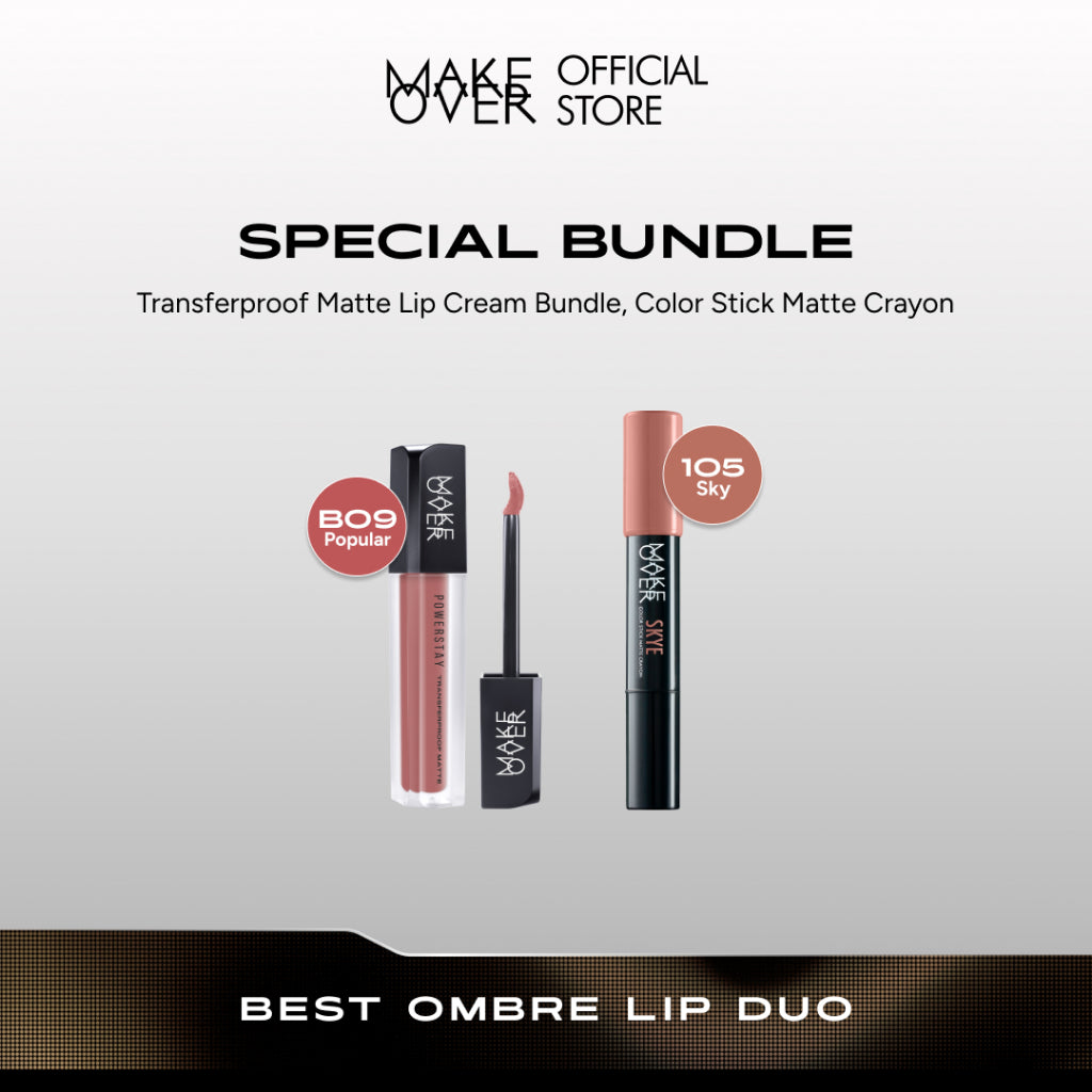 [SPECIAL 11.11] MAKE OVER Glam Lip Statement | Matte Bundle - Transferproof Matte Lip Cream Bundle + Color Stick Matte Crayon - Paket Lipcream Ombre Lips Bibir Tahan Lama Tidak Kering Ringan Halus Lebaran Raya