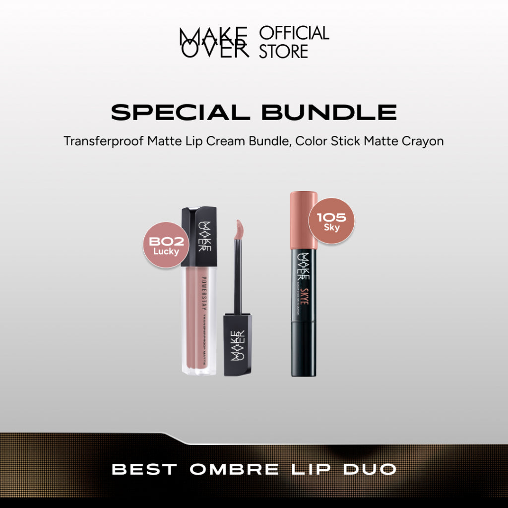 [SPECIAL 11.11] MAKE OVER Glam Lip Statement | Matte Bundle - Transferproof Matte Lip Cream Bundle + Color Stick Matte Crayon - Paket Lipcream Ombre Lips Bibir Tahan Lama Tidak Kering Ringan Halus Lebaran Raya