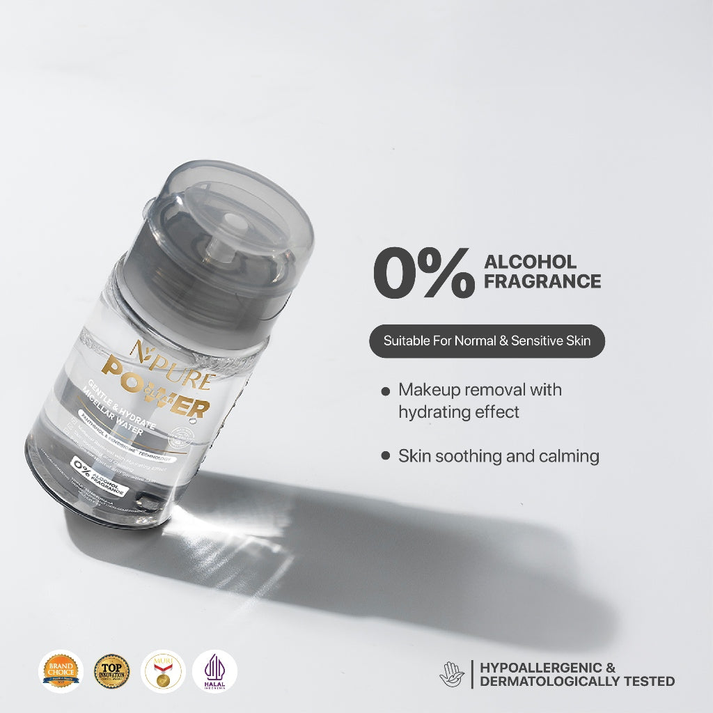 NEW LAUNCH - NPURE Gentle & Hydrate Micellar Water 100ML / Micellar No Alcohol / Micellar Gentle / Sensitive skin / No SLS