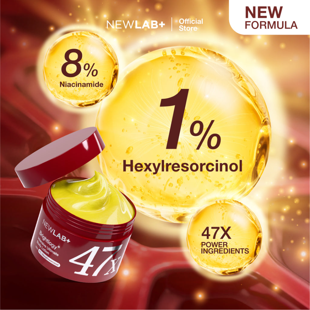 NEWLAB Brightlogy Intensive Ultimate Body Lotion with 1% Hexyl | Body Lotion Pemutih Badan | Handbody | Body Care untuk Mencerahkan |Whitening Lotion