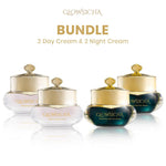 Glowsicha Bundle 6in1 (3pcs Day Cream + 3pcs Night Cream Jelly Booster) Krim Siang Malam Cerah Glowing Niacinamide UV Filter Gold Gel Cream Wajah Lembab Mencerahkan Skincare Harian Paket Lengkap Perawatan Wajah Krim Siang Malam Halus Lembut BPOM