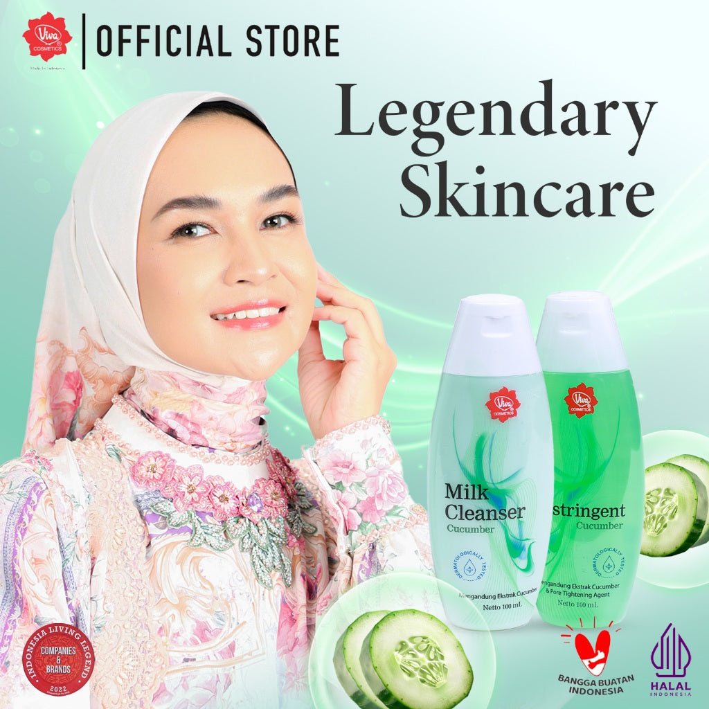 [PROMO] Paket_Double_Cleansing_Cucumber - Viva Milk Cleanser Cucumber & Astringent Cucumber (100 ml & 200 ml)