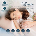 BUNDLE Sarung Bantal dan Guling Set PREMIUM Satin Silk Beauty Boost Pillowcase dan Bolster Case