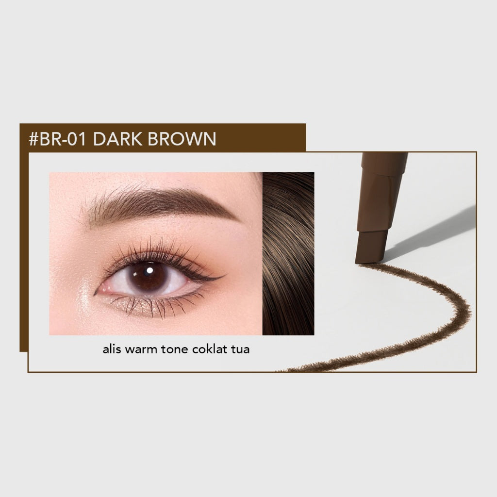 YOU Teardrop Brow Definer Pensil Alis Waterproof Pigmented Tahan Lama Makeup Mata