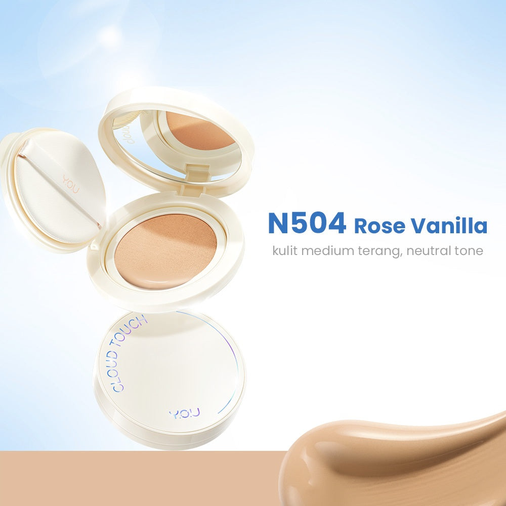 YOU Cloud Touch Dreamy-fit Lasting Mesh Cushion Cushion Foundation Natural Matte Finish Tahan Lama 24 Bedak Wajah SPF Kosmetik