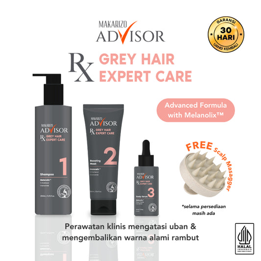 Makarizo Advisor RX Grey Hair Expert Care Series - Atasi Rambut Uban, Repigmentasi, Penghitam Uban / Non SLS