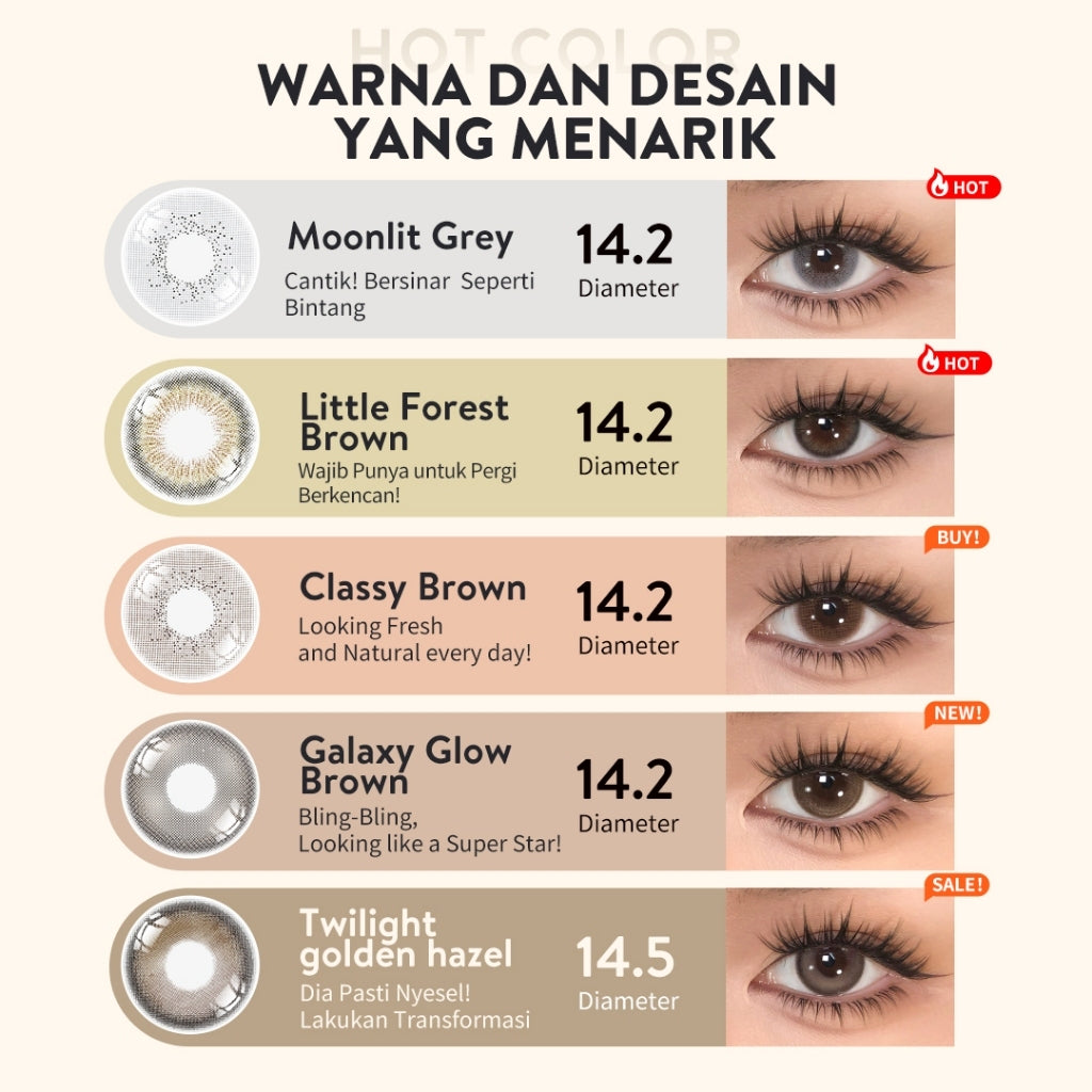 [Fuji Favorite] Lilmoon Softlens Kualitas Jepang softlens minus (0 sd -8.50) natural contact softlens/softlens warna/Lensa kontak/Japan lens/Lensa minus/softlens brown/softlens grey