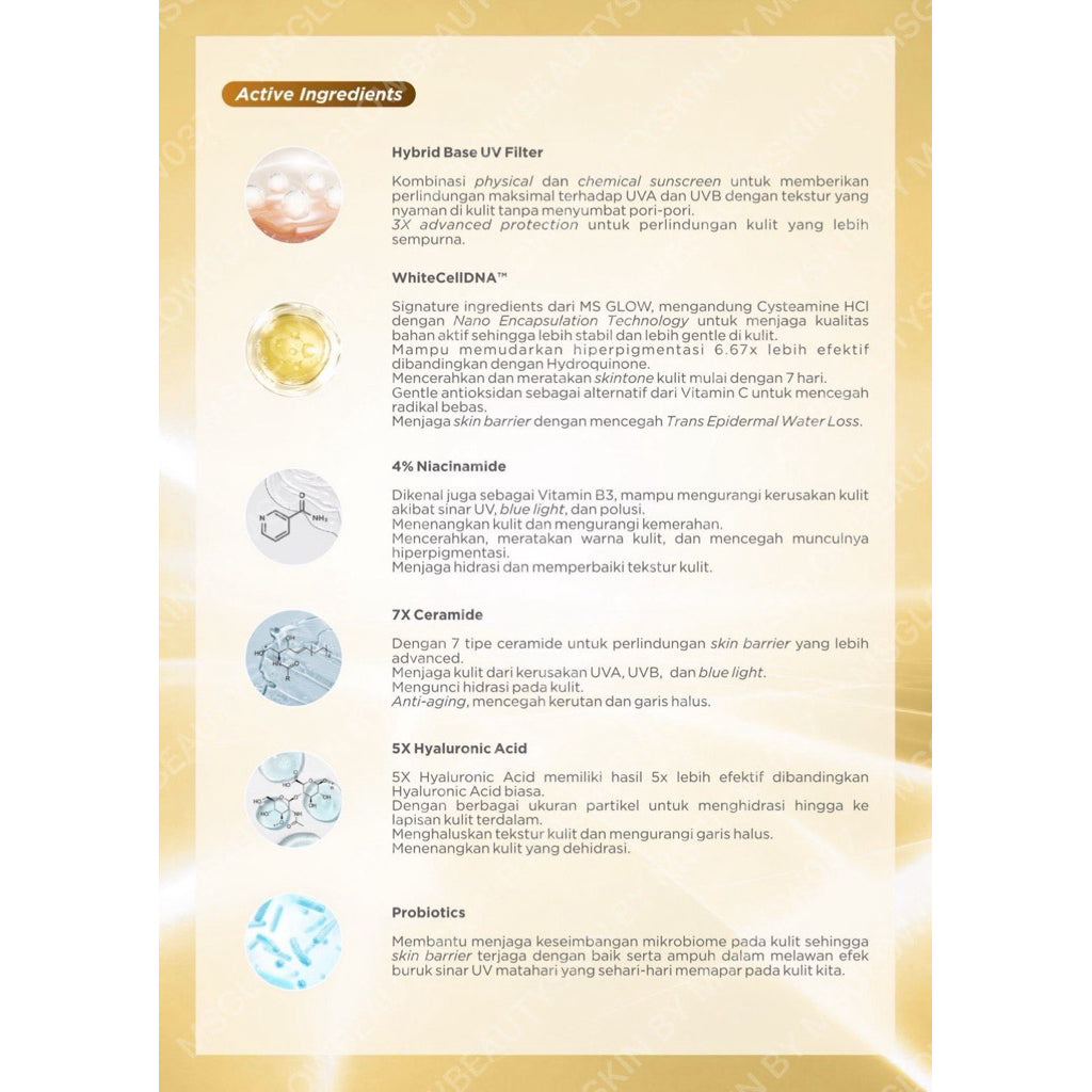 MS Glow Sunwhite Daily Cream SPF 50 PA++++