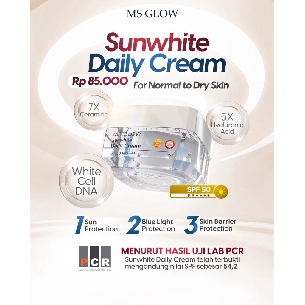 MS Glow Sunwhite Daily Cream SPF 50 PA++++