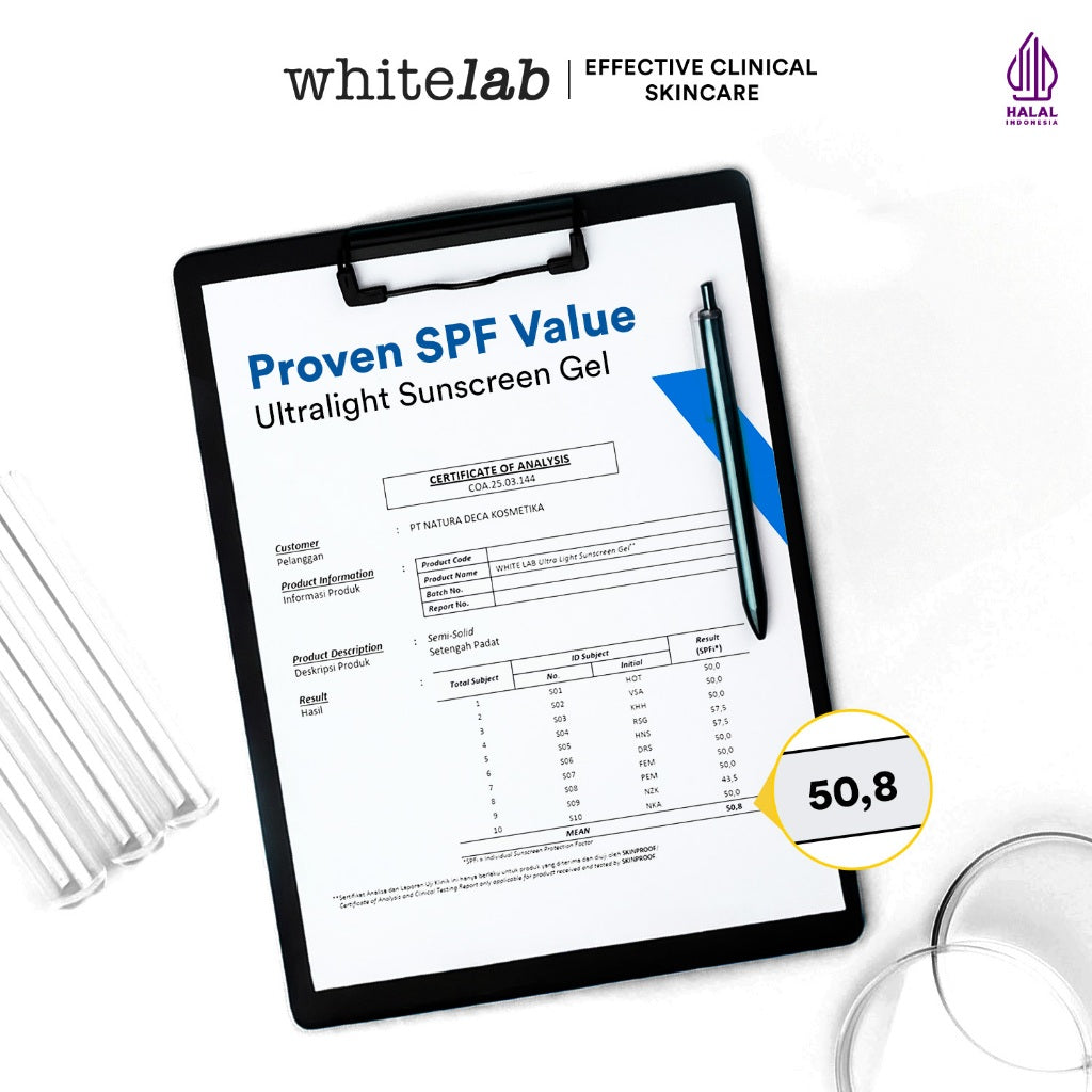 Whitelab Sunscreen Spray SPF 50 PA+++- Ultralight - Sunblock Ringan Anti Komedo Jerawat Pelindung Sinar Matahari UV A UV B Blue Light dengan Niacinamide, Tidak Lengket, Whitecast & Pilling [BPOM]