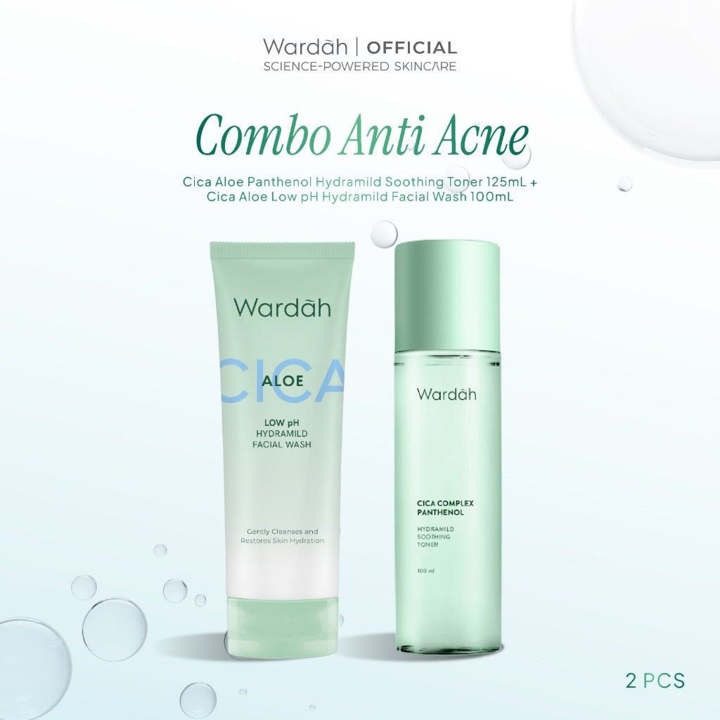 NEW! WARDAH BEST COMBO HEMAT Paket Toner dan Face Wash Low pH FREE Sheetmask - Eksfoliasi, Hidrasi, dan Melembabkan Kulit - Skincare