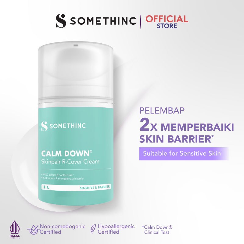 SOMETHINC - Calming & Gel Moisturizer Series | Calm Down/Ceramic Skin Saviour/Supple Power Hyaluronic9+Onsen/ACNEDOT Treatment |  Pelembap untuk Kulit Sensitif Kemerahan Normal Meredakan Kemerahan Memperkuat Skin Barrier Non comedogenic Menghidrasi