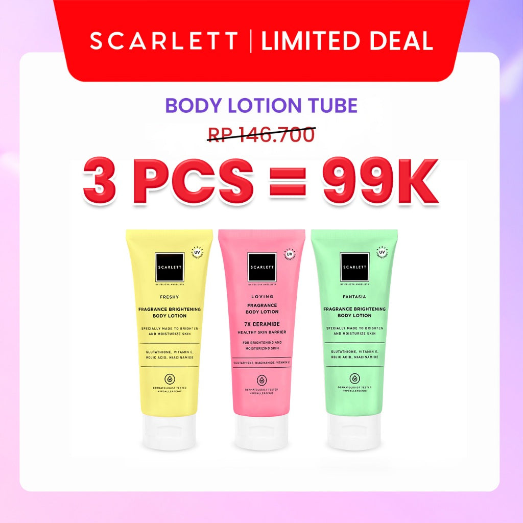 Scarlett Whitening Body Lotion Mencerahkan - Kemasan Baru Tube 180ml