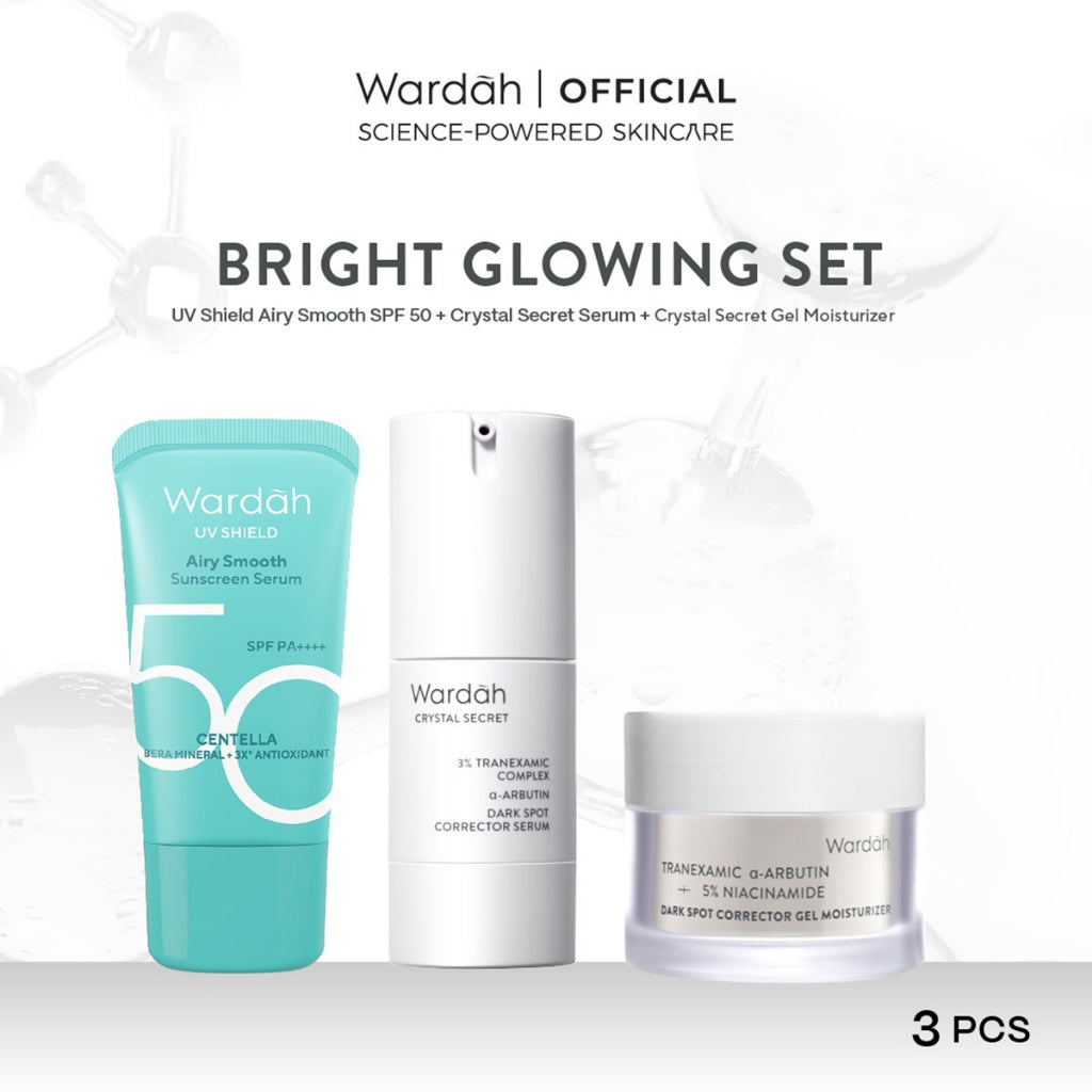 Paket WARDAH Isi 3 Gel Moisturizer + Serum + UV Shield (Tranexamic, VIt C, Cica, Hyaluron) - Skincare
