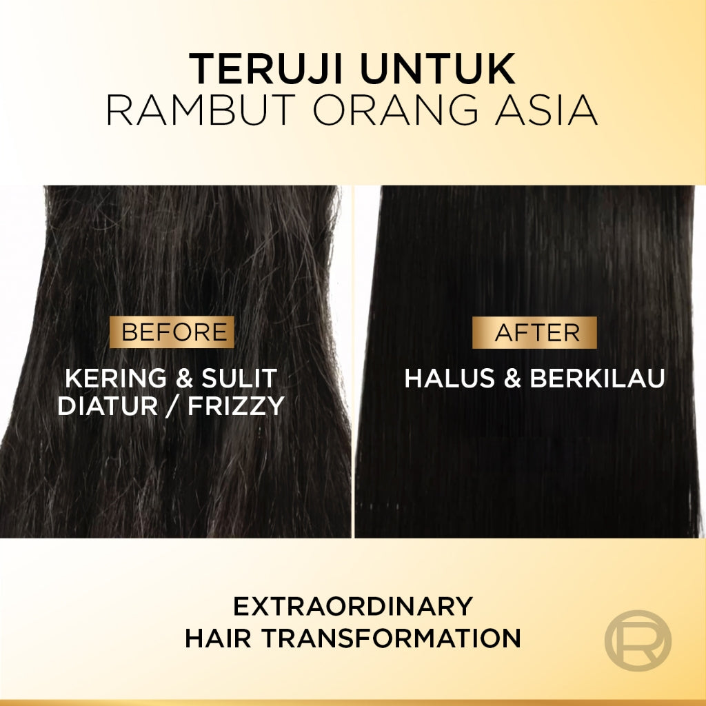 L'Oreal Paris Elseve Extraordinary Oil Gold Hair Treatment Serum 100ml -  Rambut Halus Berkilau dalam Satu Pemakaian - dari Bunga Istimewa Omega 3 - Perawatan Rambut Vitamin Rambut 100ml   Vitamin rambut