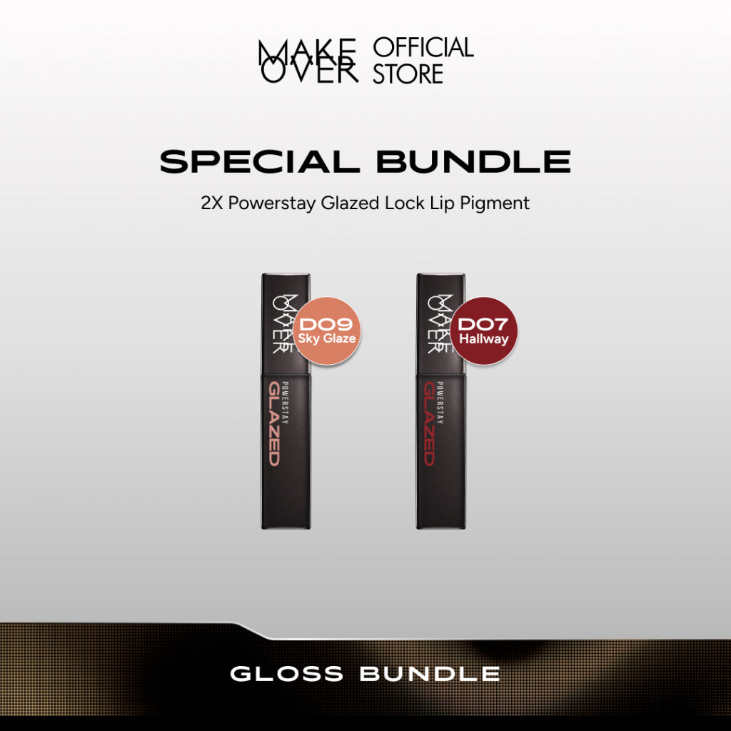 [SPECIAL 11.11] MAKE OVER Gloss Bundle: Duo Glazed Lock Lip Pigment 2 Pcs - The Glazed Bundle NIKI Glazed - Paket Ombre Lips Glossy Best Seller Lip Cream Tahan Lama Lipcream Transferproof