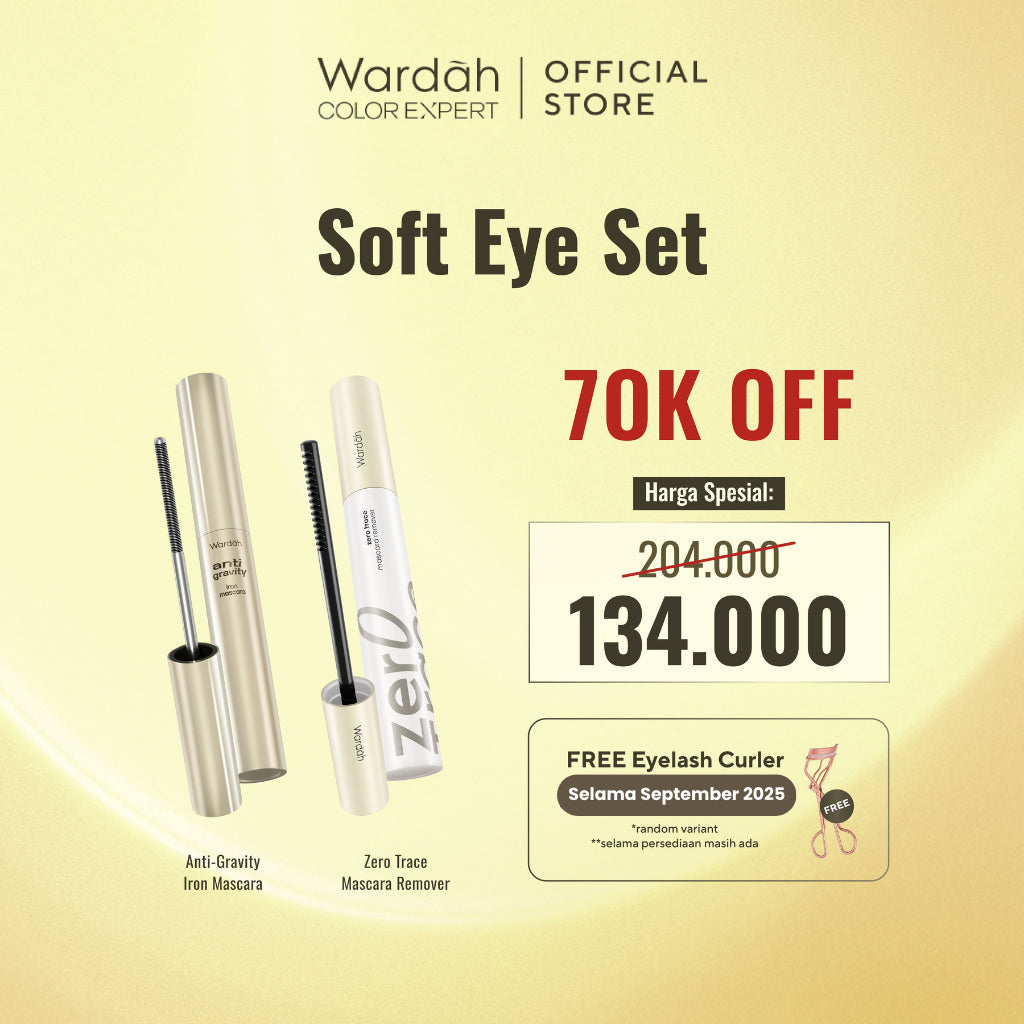 NEW! WARDAH Anti-Gravity Iron Mascara Natural Volumizing - Lengthening Mascara Lentik 24 Jam Tahan Lama, No Clumpy, Smudgeproof, Waterproof - Maskara Jigrak - No Fake Lashes - Bulu Mata Lentik Natural Ringan - Eye Makeup