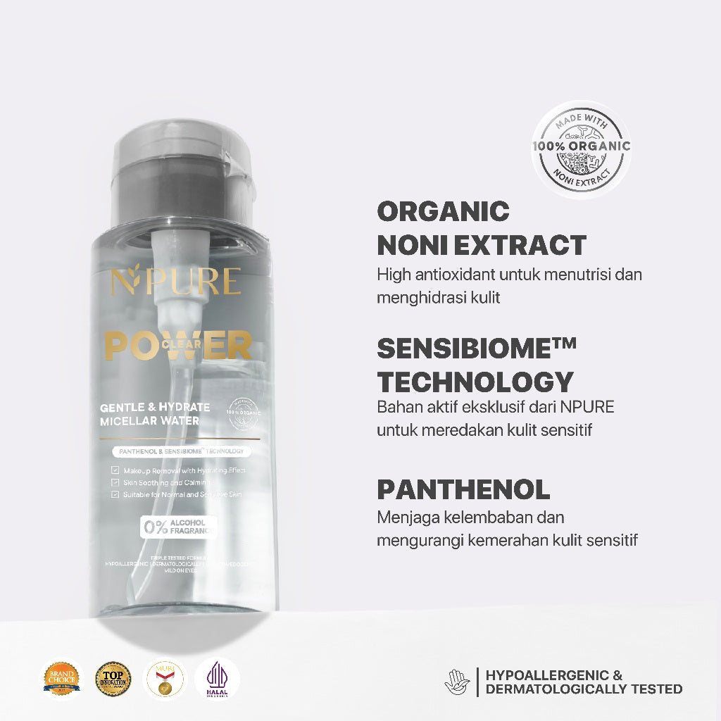 NEW LAUNCH - NPURE Gentle & Hydrate Micellar Water 300ML / Micellar No Alcohol / Micellar Gentle / Sensitive skin / No SLS