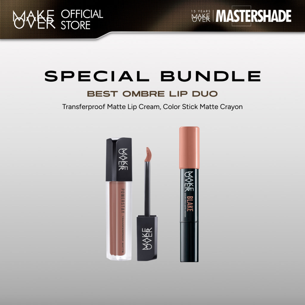 [SPECIAL 11.11] MAKE OVER Glam Lip Statement | Matte Bundle - Transferproof Matte Lip Cream Bundle + Color Stick Matte Crayon - Paket Lipcream Ombre Lips Bibir Tahan Lama Tidak Kering Ringan Halus Lebaran Raya