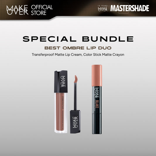 [SPECIAL 11.11] MAKE OVER Glam Lip Statement | Matte Bundle - Transferproof Matte Lip Cream Bundle + Color Stick Matte Crayon - Paket Lipcream Ombre Lips Bibir Tahan Lama Tidak Kering Ringan Halus Lebaran Raya