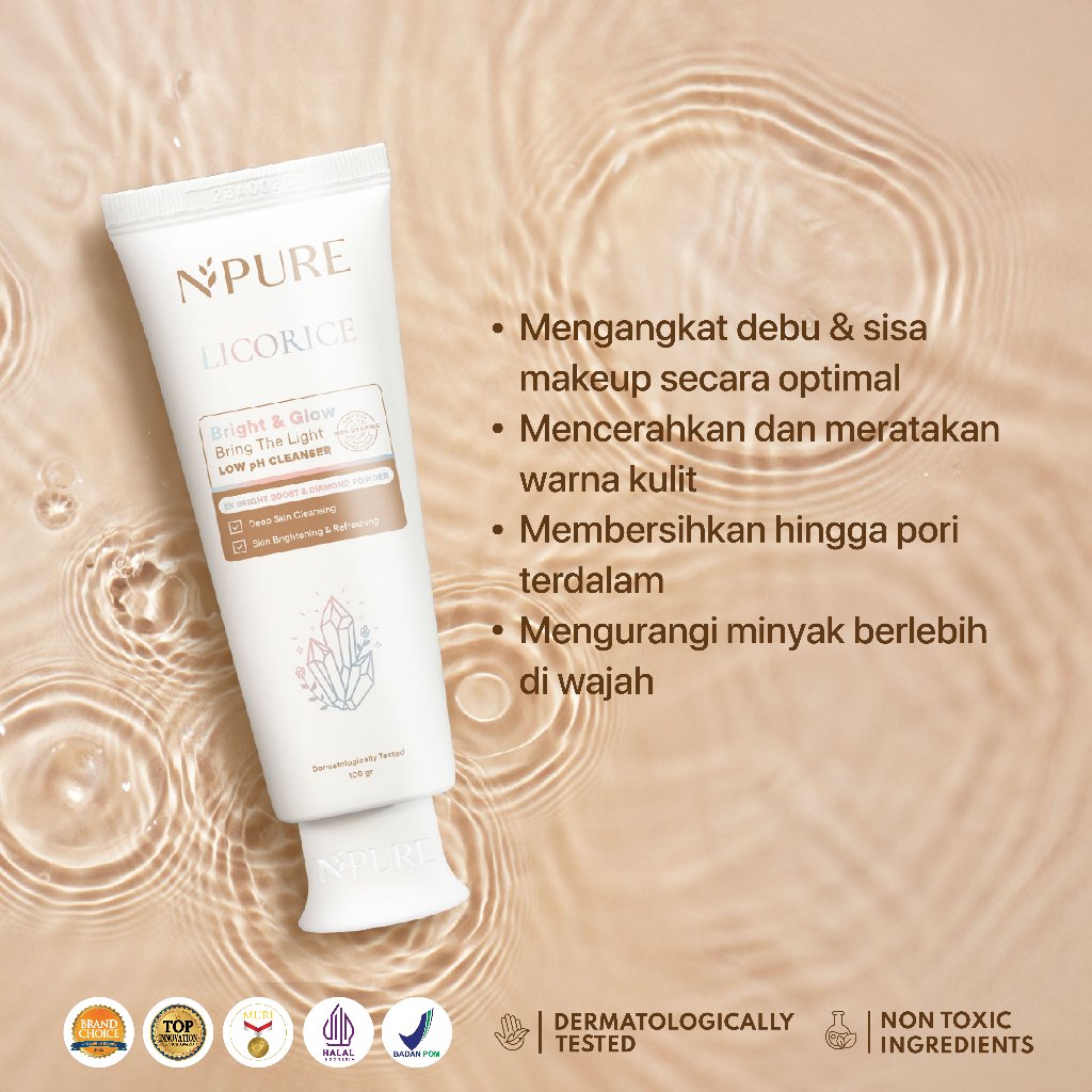 LICORICE CLEANSER - NPURE Cleanser Licorice / Bring The Light / Sabun Pembersih Muka Cerah Glowing / SLS free / Sabun Brightening