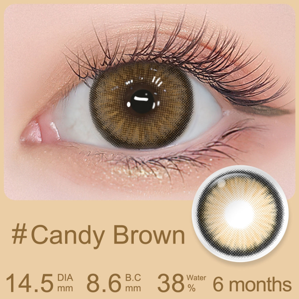 Magister Softlens Minus Brown Series 1pasang lensa kontak warna 14.0~14.5mm dubai Seri Coklat 6Bulan