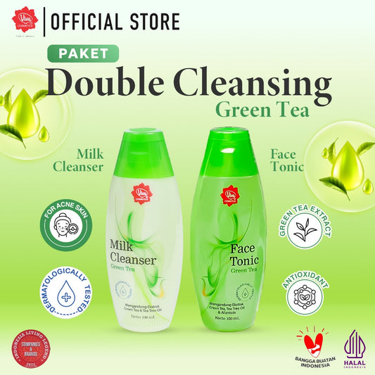 [PROMO] Paket_Double_Cleansing_GreenTea - Viva Milk Cleanser & Face Tonic Green Tea (100 ml)