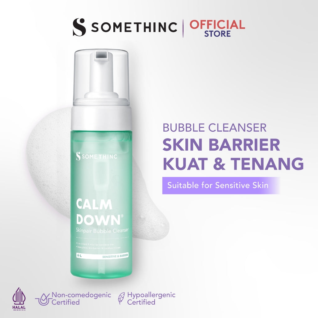 SOMETHINC Calm Down! Skinpair Bubble Cleanser  - Sabun Cuci Muka untuk Kulit Sensitif & Iritasi. Meredakan Kemerahan, Memperkuat Skin Barrier, Facial Wash untuk semua tipe kulit