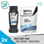Men's Biore Sabun Mandi Cair Untuk Pria Cool Energy Strong Menthol Botol 250 ml + Refill 400 ml - Sabun Cair Body Wash