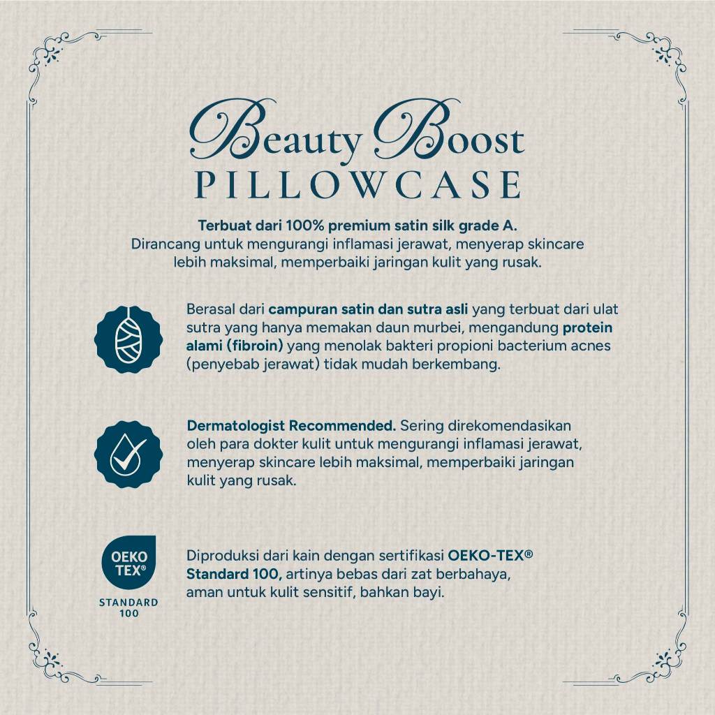 BUNDLE Sarung Bantal dan Guling Set PREMIUM Satin Silk Beauty Boost Pillowcase dan Bolster Case