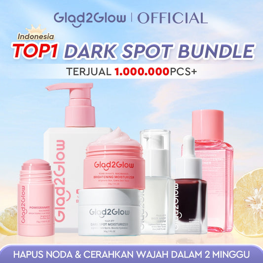 [ORDER NOW, HEMAT 30K]Glad2Glow Symwhite377 Dark Spot Bundle 7PCS-Yuja Skincare Cerah Brightening Moisturizer+Dark Spot Serum+Cleanser+Retinol Moisturizer+ Retinol Serum+Toner+Clay Stick Meringankan flek hitam mencerahkan warna kulit g2glow official store