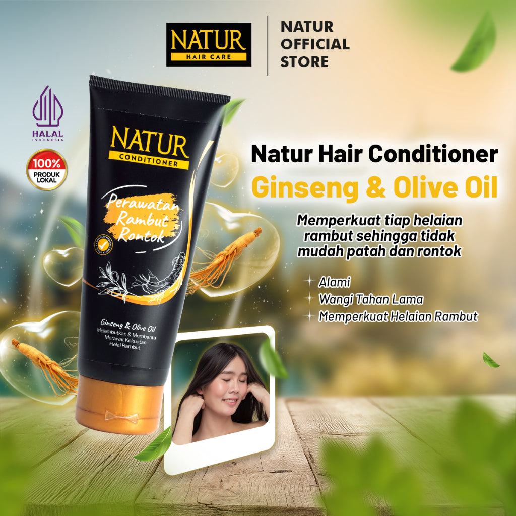 Natur Conditioner Ginseng 160 ml - Kondisioner Kekuatan Helai Rambut Rontok / Anti Hair Fall / Menguatkan Akar Rambut
