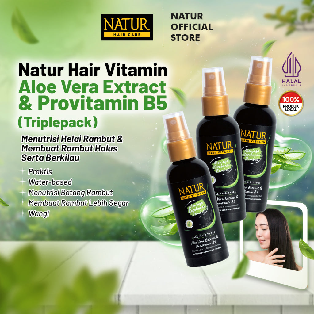 Triple Natur Hair Vitamin Aloevera 80 ml - Paket Vitamin Rambut Menebalkan 3pcs