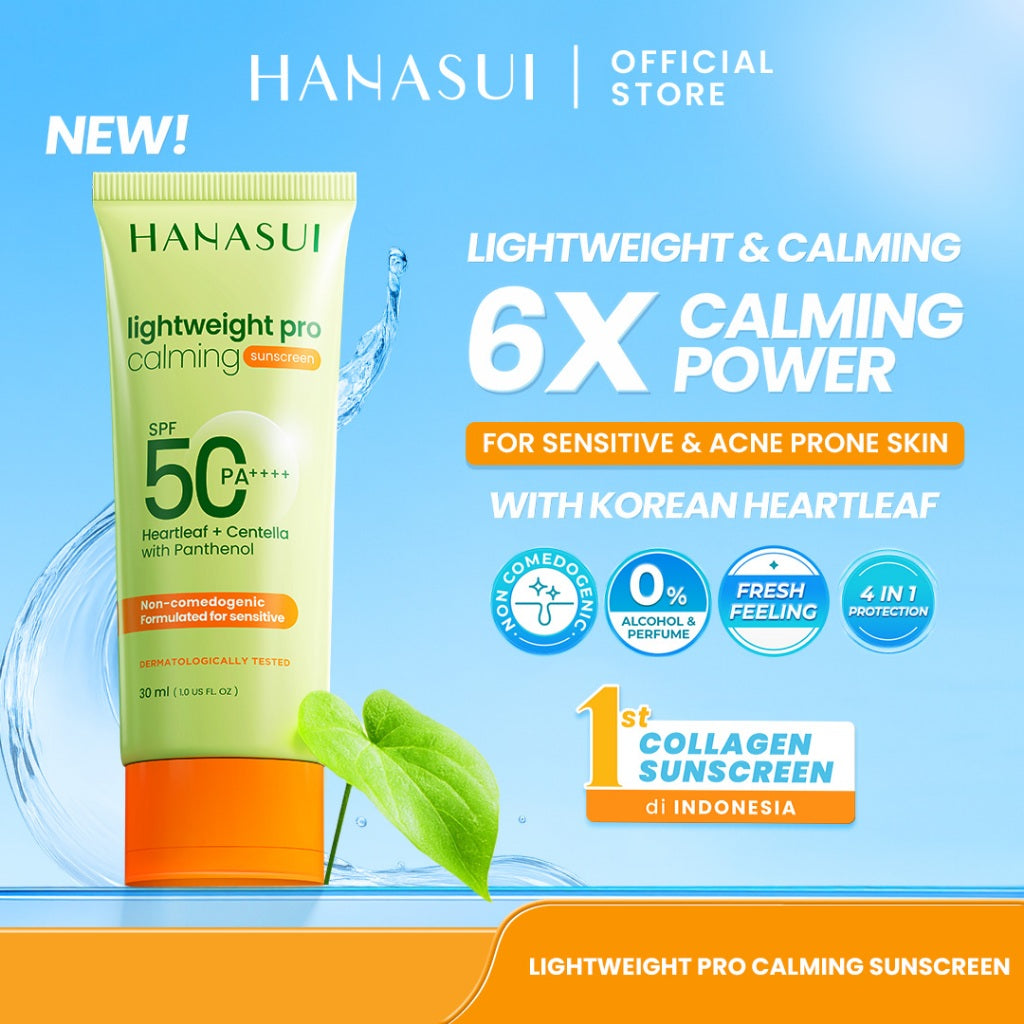 [NEW] Hanasui Lightweight Pro Calming Sunscreen SPF 50 - Sunscreen Kulit Sensitif & Jerawat - Non Comedogenic 0% Alcohol & Perfume
