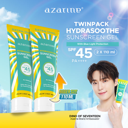 [TWIN PACK BIGGER SIZE GEL]  Azarine Hydrasoothe Sunscreen Gel 45 PA++++ [2x110ml] [LOLOS UJI INVIVO INVITRO] BEST SELLER sunscreen kulit berminyak berjerawat