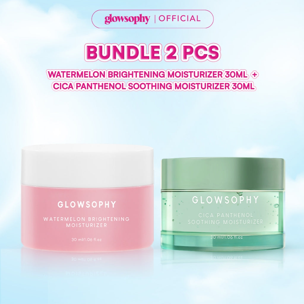 Glowsophy Bundle 2in1 Moisturizer CICA Centella Soothing Moisturizer 30 ml + Watermelon Brightening Moisturizer Niacinamide 30 ml