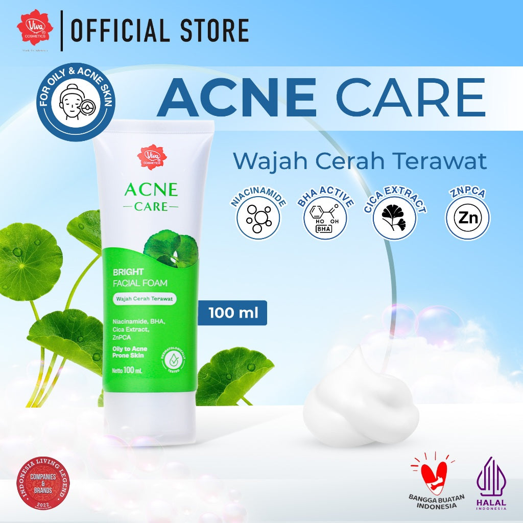 [NEW] Viva BRIGHT Facial Foam with Niacinamide, AHA, BHA, Glutathione, & Collagen (Tersedia 3 varian)