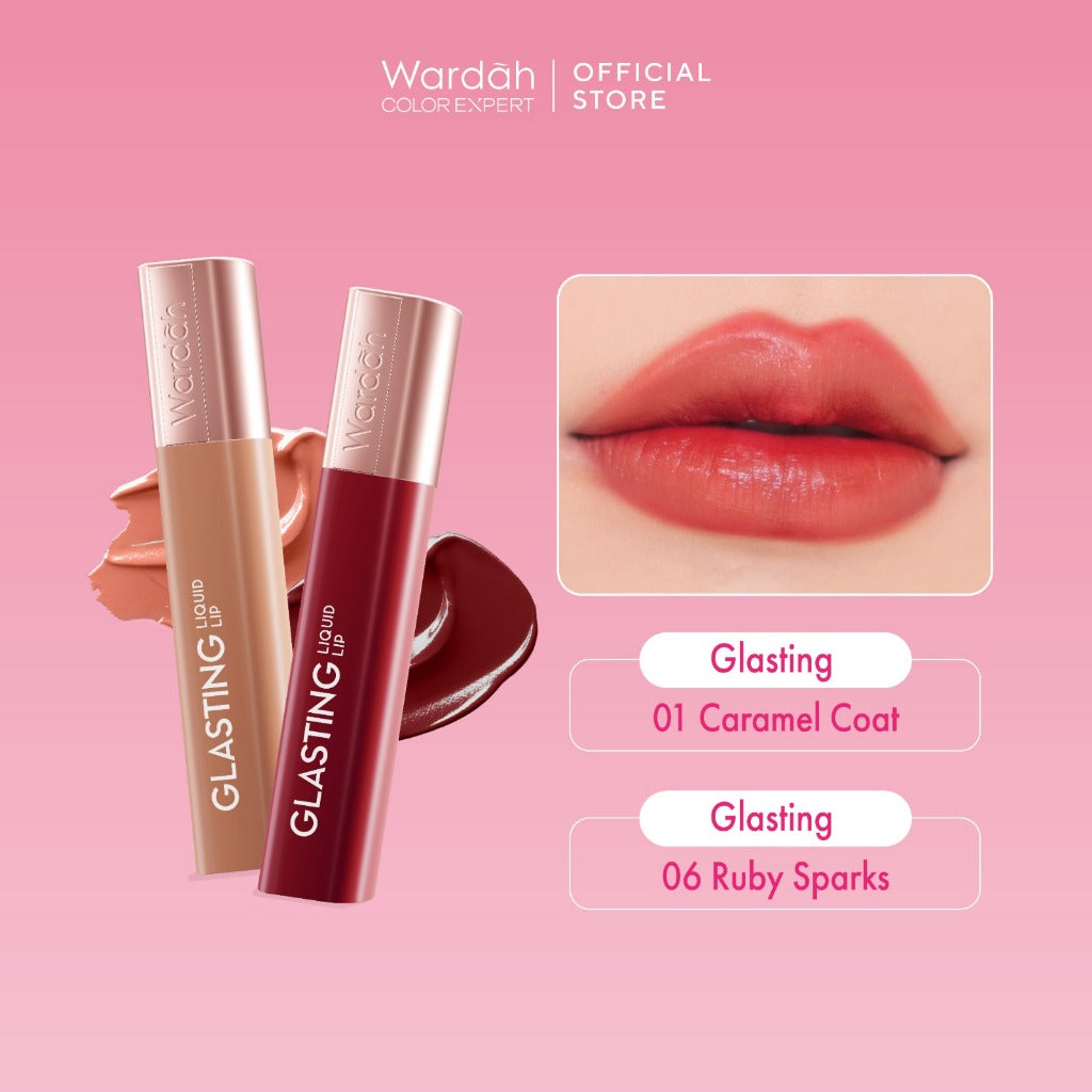 [OMBRE COVER BIBIR GELAP] WARDAH Ombre Glasting Liquid Lip + Matte Lip Cream -Lip-Stain-Lipgloss-Lipstik-Lip Matte-Lipcream-Lip Cream- Glossy Longlasting Waterproof Tahan Lama - Glaze Lip - Makeup - Liptin Anak Sekolah