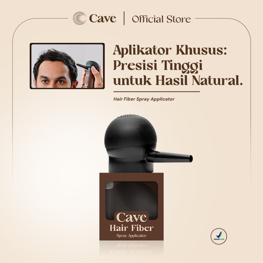 Cave Paket Hair Fiber 25 Gram & Fiber Holding Spray - Serbuk Penebal dan Pelebat Rambut Tipis Instan Penutup Kebotakan Tahan Lama
