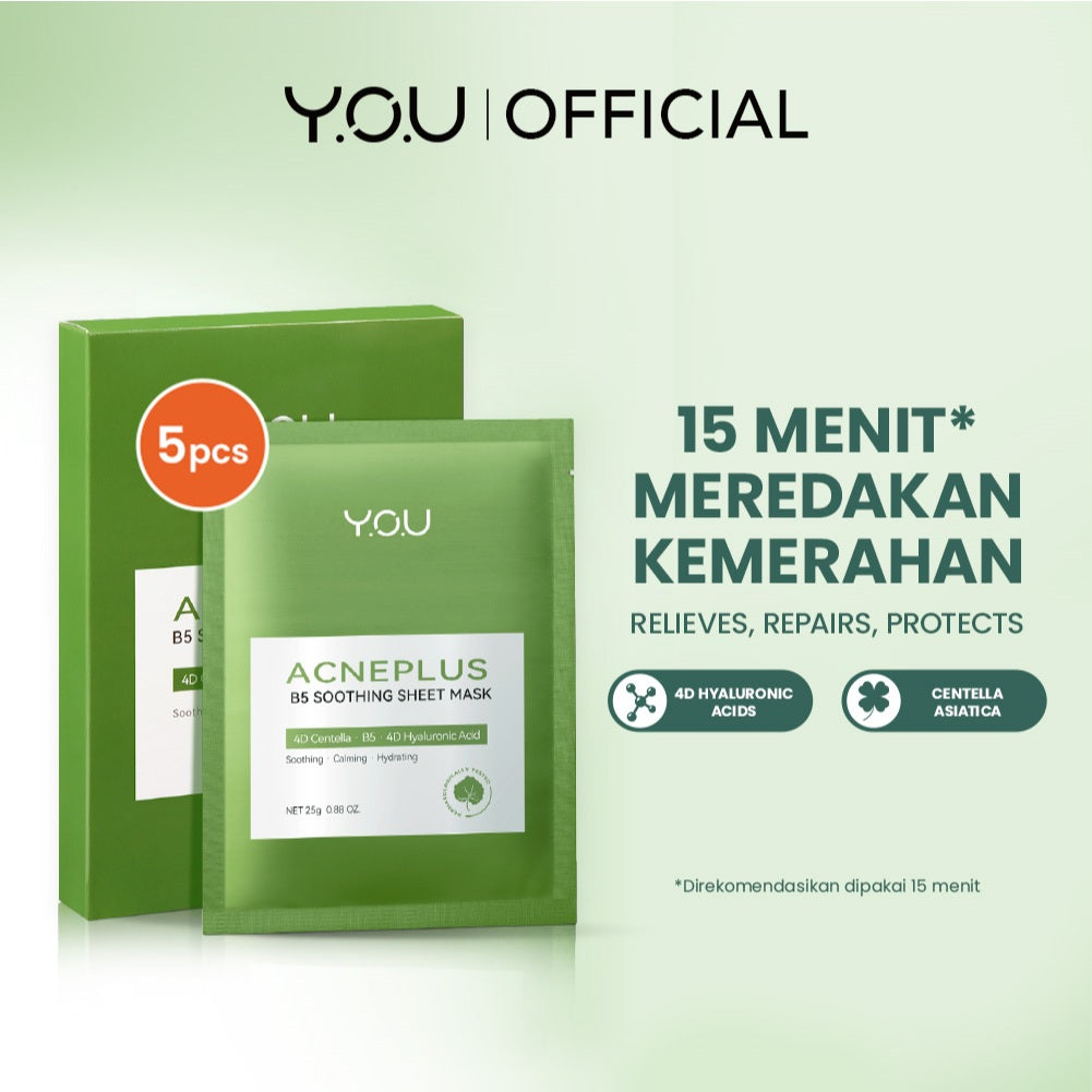 [NEW] YOU AcnePlus B5 Soothing Sheetmask Masker Jerawat dan Hydrating Bebas Jerawat