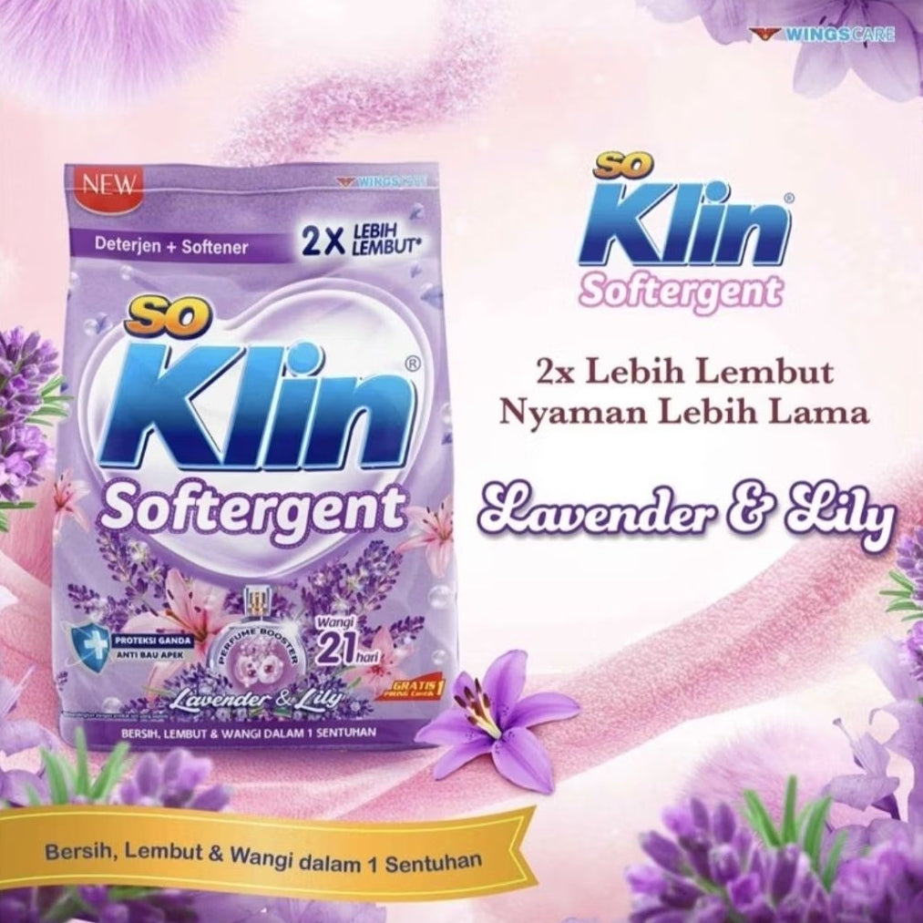So Klin Softergent Deterjen Bubuk + Pelembut Pakaian Refill 1.5 kg