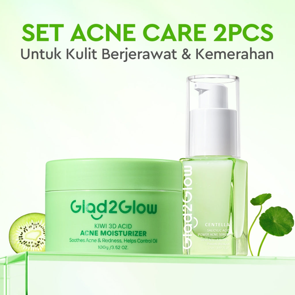 [BIG MOIST] GLAD2GLOW Kiwi 3D Acid Acne Moisturizer 100g Pelembab Wajah Jerawat Mencerahkan Pencerah Wajah&Penuaan Hilangkan Flek & Tenangkan Kulit Skincare Pelembab Esensi Wajah Perawatan Kulit Pelembab Wajah Pembersih day cream tone up g2g officialstore