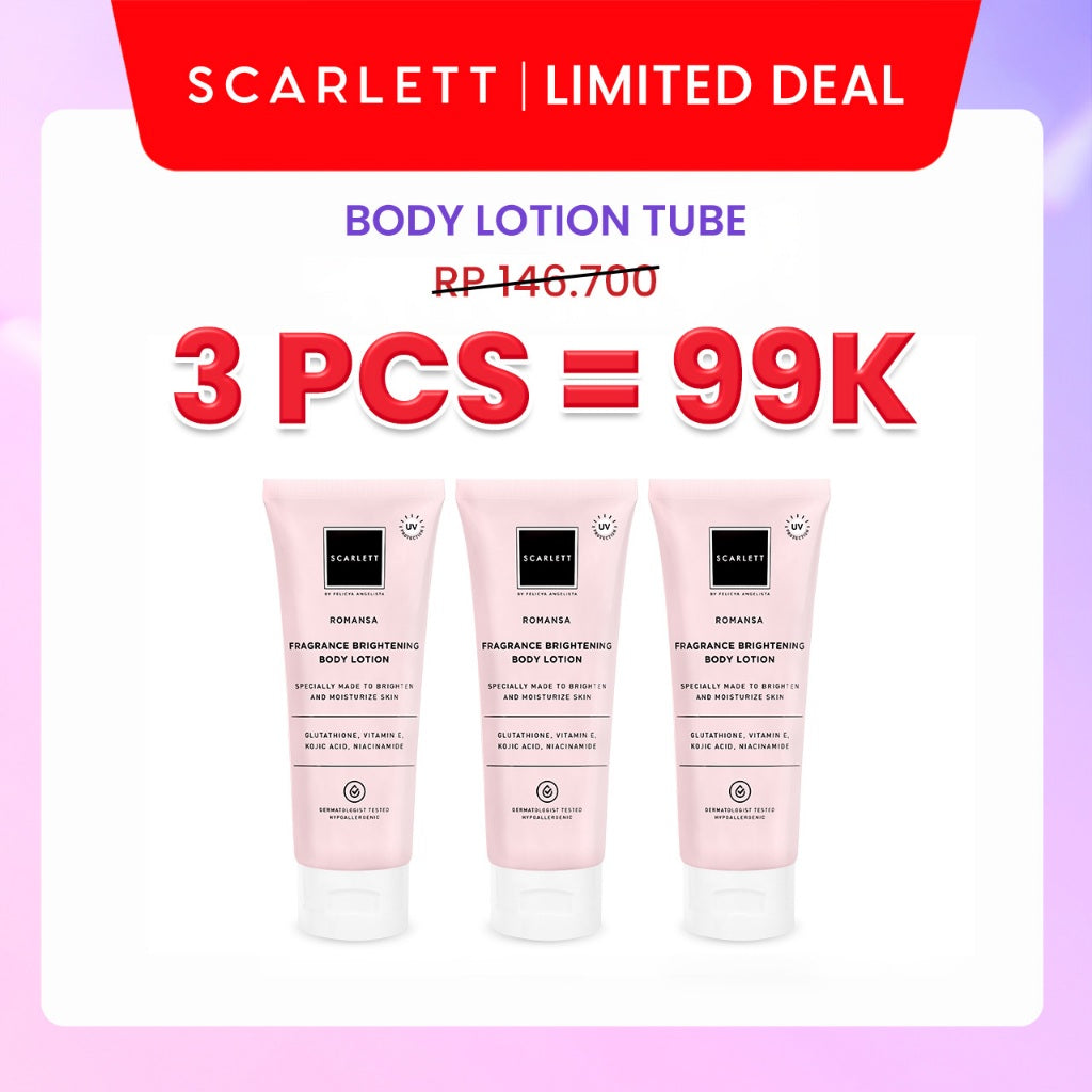 Scarlett Whitening Body Lotion Mencerahkan - Kemasan Baru Tube 180ml