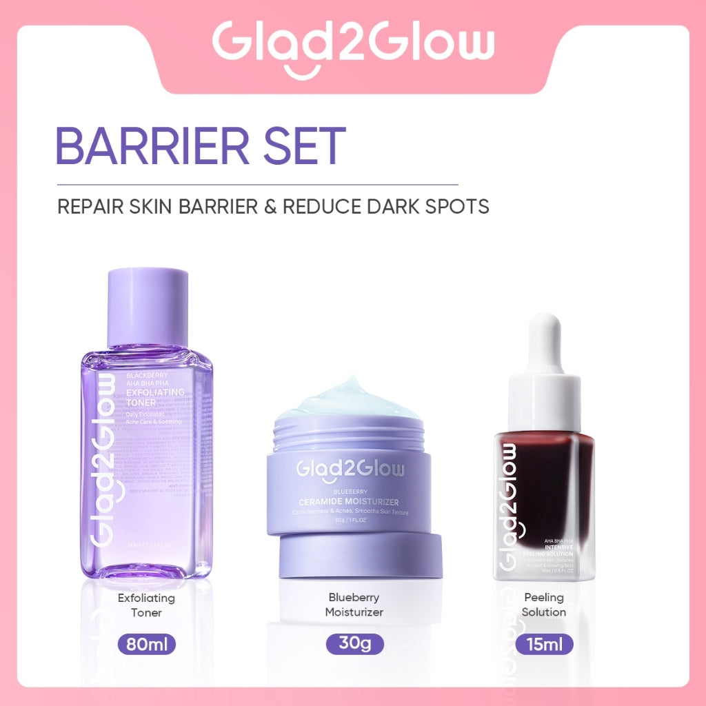 Glad2Glow Toner Complete Series 80ml-Brighten/Acne Toner/Barrier/Exfoliating toner-Skincare toner badan face mist hydrating toner centella toner wajah eksfoliasi water g2g toner hydrating gloglowing brightening exfoliasi glycolic madeca g2g official store
