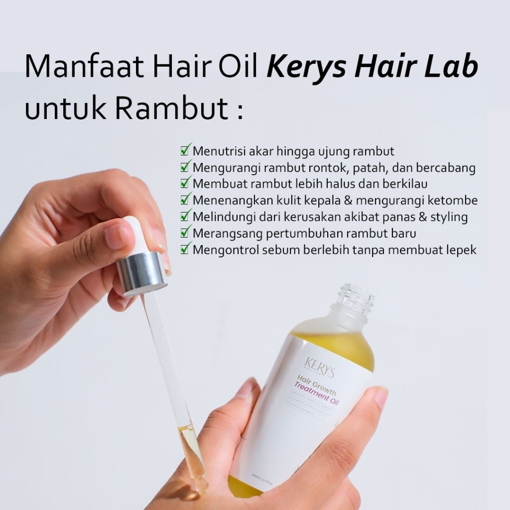 Hair Treatment Oil - KERYS Hair Lab | Perawatan Rambut Rusak Hair Oil 100% Natural Penebal Rambut
