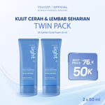 [TWINPACK] Light+ by Wardah Low pH Nano Niacinamide Hyaluronic Zinc Whip Facial Foam 100 ml | Light+ by Wardah Low pH Nano Niacinamide Low Molecular Hyaluronic Gentle Facial Wash 100 ml | Lightening Facial Wash Skincare Face Wash Sabun Cuci Muka