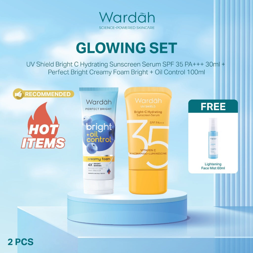 NEW WARDAH Paket Face Wash Gentle Low Ph Lightening Sunscreen UV Shield SPF 35 SPF 50 Sabun Cuci Muka Untuk Semua Jenis Kulit Tanpa Rasa Ketarik Menghidrasi dan Menenangkan Kulit Sunscreen UV Shield Skincare Routine Perawatan Kulit - Skincare