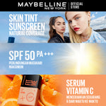 Maybelline Skin Tint Makeup Kit - FIT ME Fresh Tint + Powder | Skin Tint Foundation SPF 50 PA+++ Vitamin C Serum Face Makeup Natural Paket Makeup Bedak Sunscreen