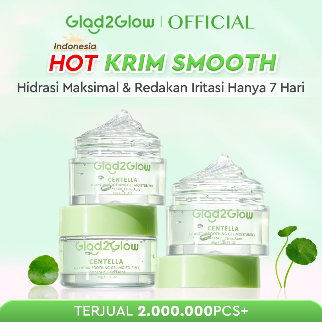 Glad2Glow Centella Water Gel Moisturizer Madeca Cream Cica Pelembab Wajah 30/55g Pengontrol Minyak Pelembab Menyembuhkan Jerawat  Krim Anti Jerawat Memperbaiki Penghalang Kulit Melembabkan Kulit Wajah Menjaga Kelembapan Kulit g2glow official store